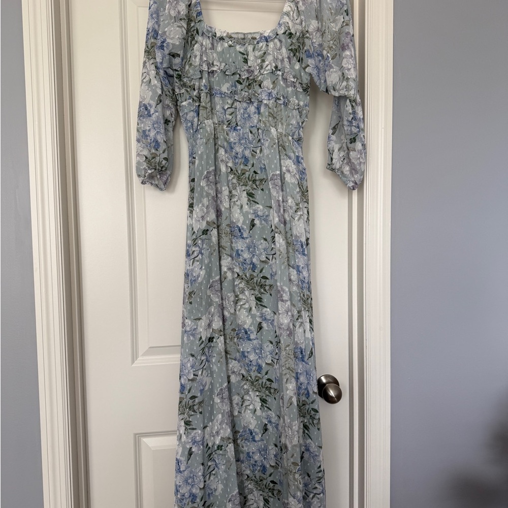 Baltic Born Blue Floral Long Sleeve Dress